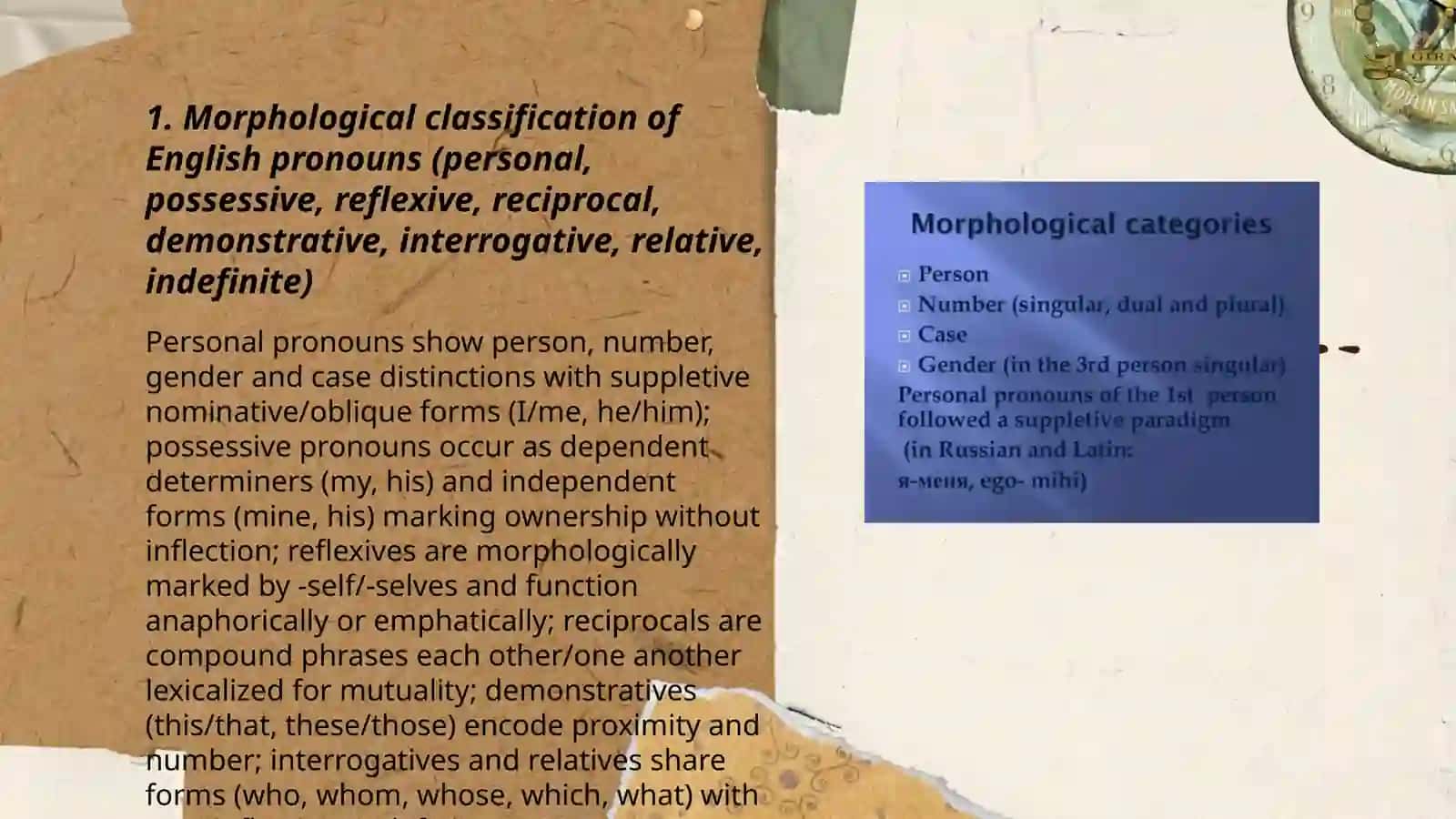 Pronouns, Numerals and Adverbs structural morphological, logical, syntactical peculiarities and grammatical categories 3