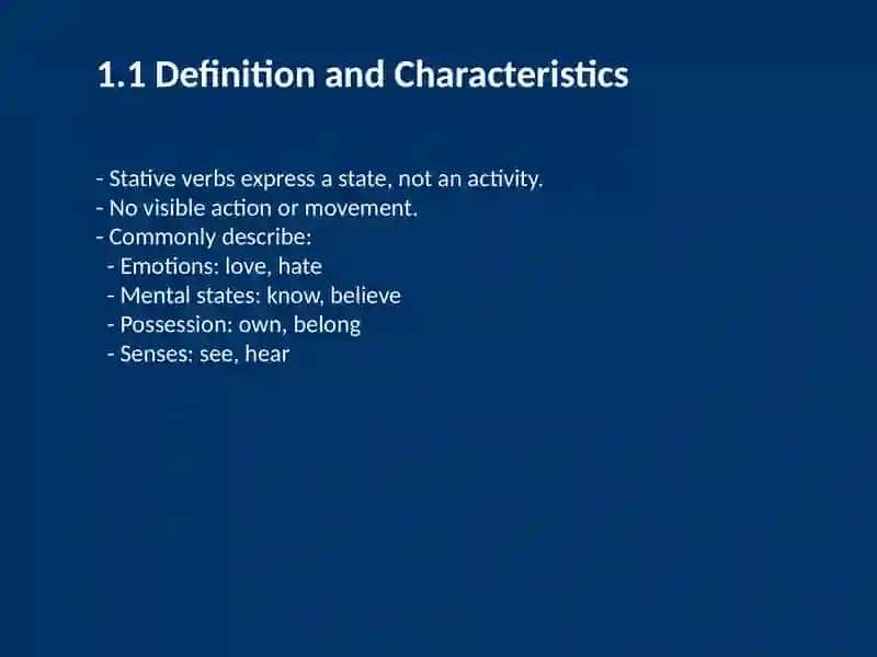 STATIVE WORDS OR THE WORDS OF CATEGORY 3