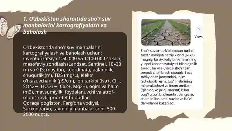 Oʻzbekiston sharoitida shoʻr suvlarni chuchuklashtirish gʻoyasini yaratish 3