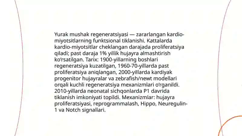 Yurak mushak regeneratsiyasi 3