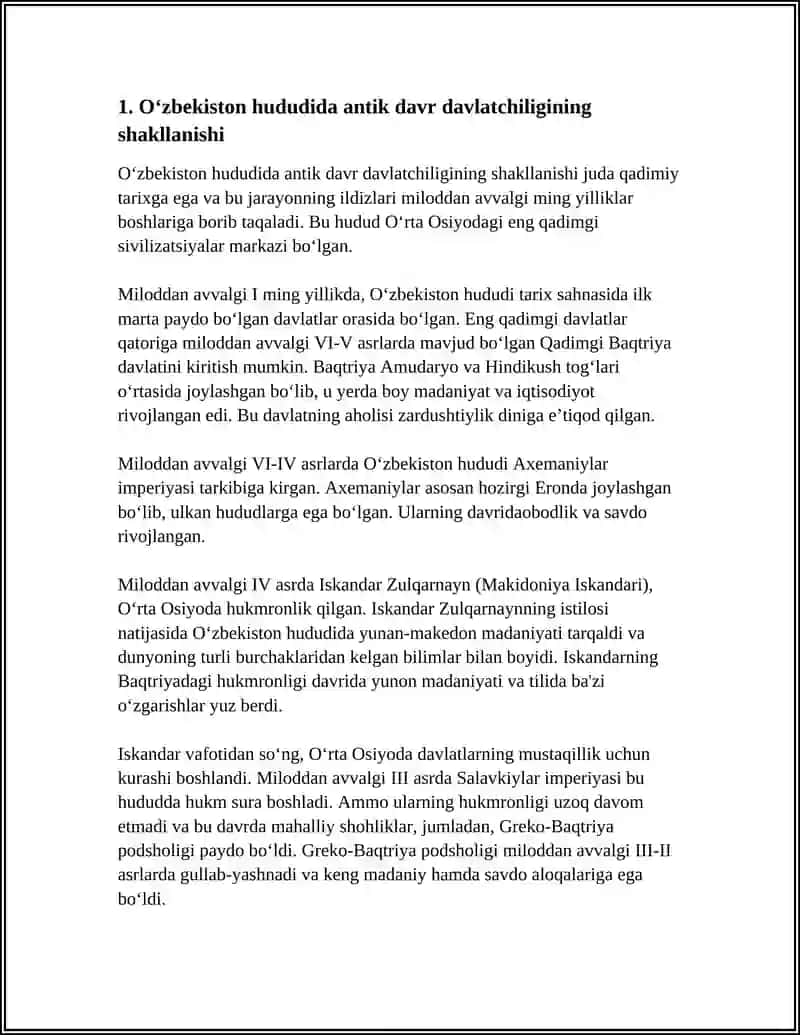 ÒZBEKISTONNING ANTIK DAVR DAVLATCHILIGI. SALAVKIYLAR VA YUNON-BAQTRIYA DAVLATLARI 3