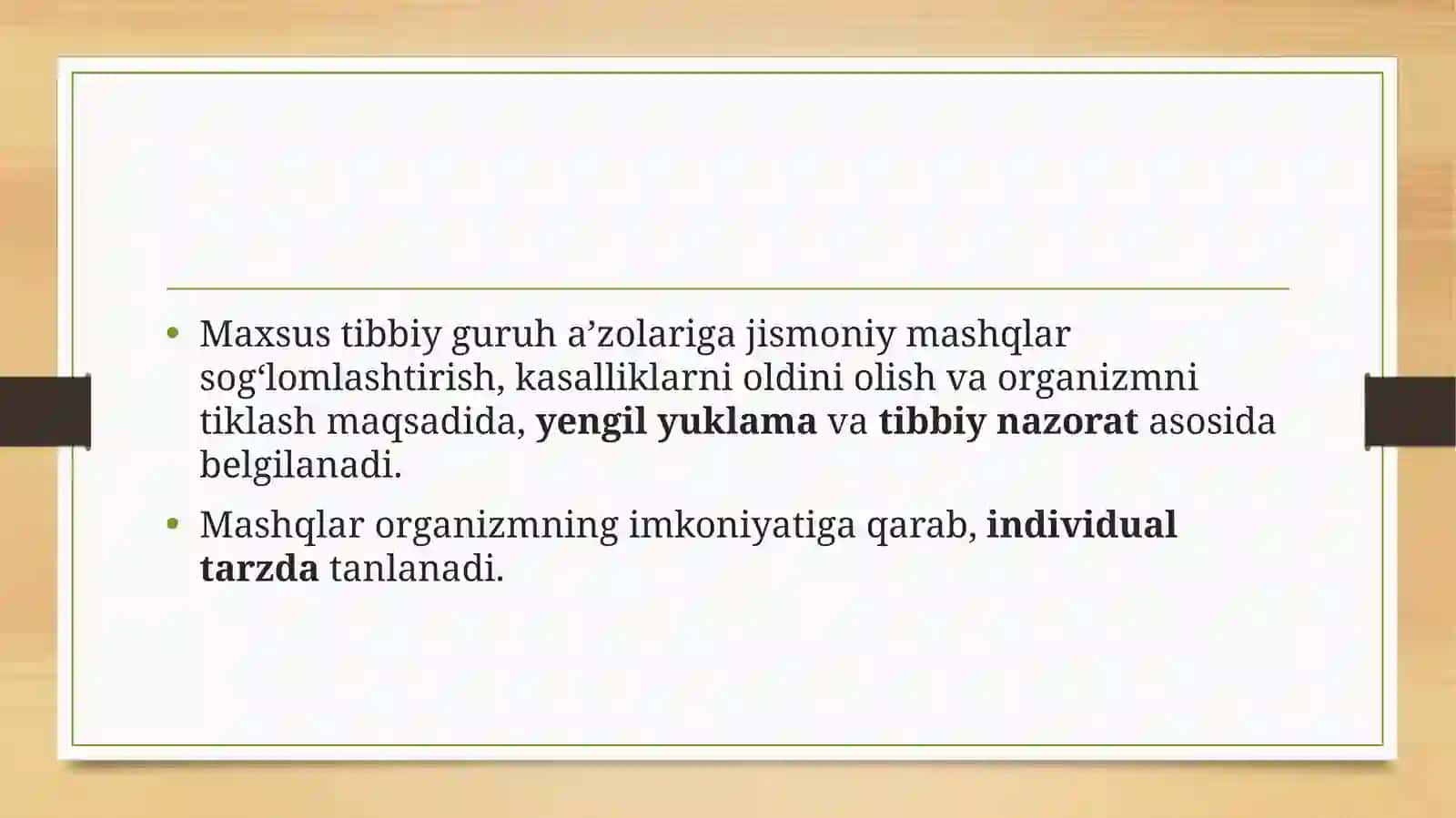 MAXSUS TIBBIY GURUHLAR JISMONIY TARBIYASI 3