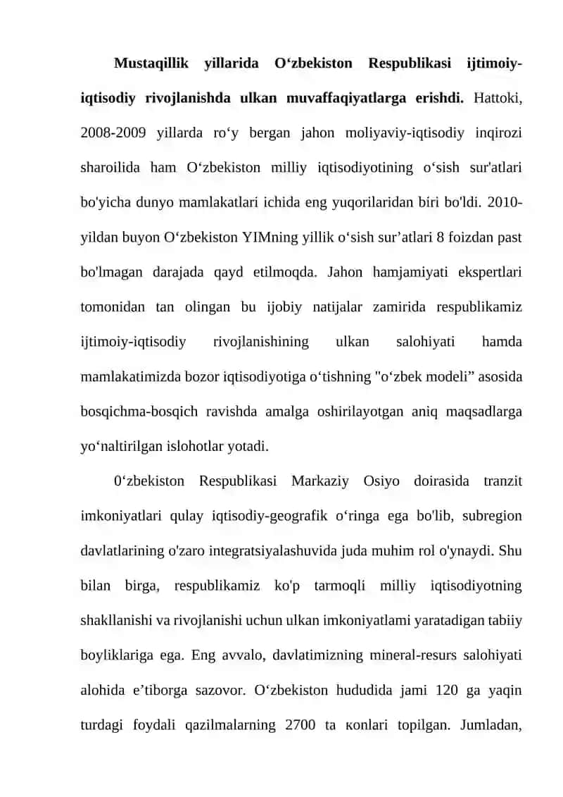 Iqtisodiy va ijtimoiy sohadagi ustuvor xalqaro reytinglar va ularga O'zbekistonning integratsiyalashuvi 3