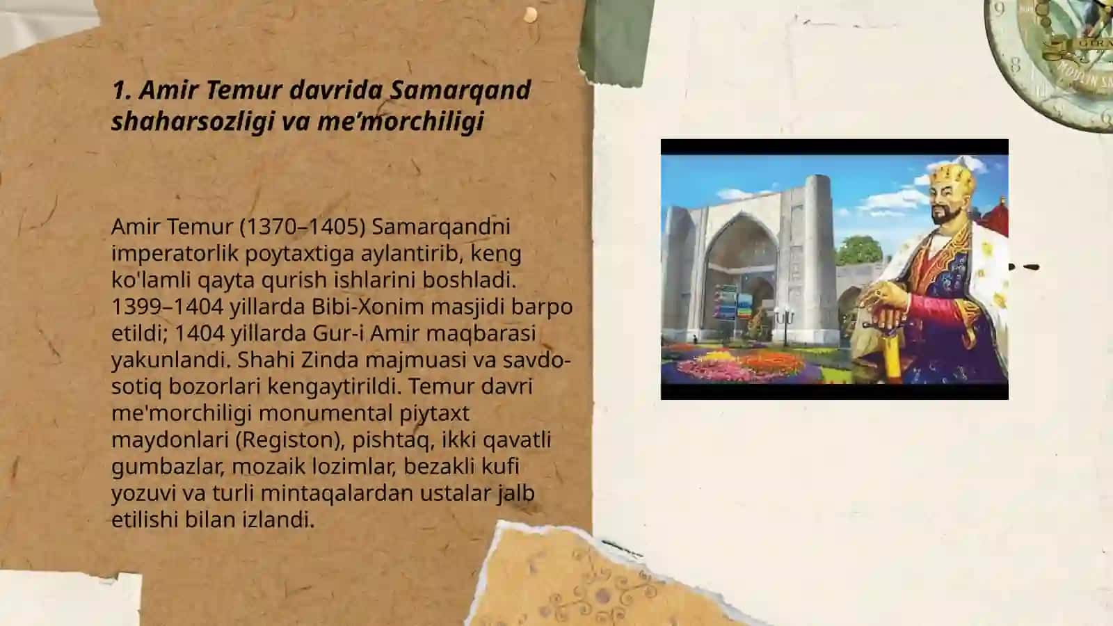 Amir Temur va Temuriylar davrida Oʻrta Osiyo me’morchiligi 3