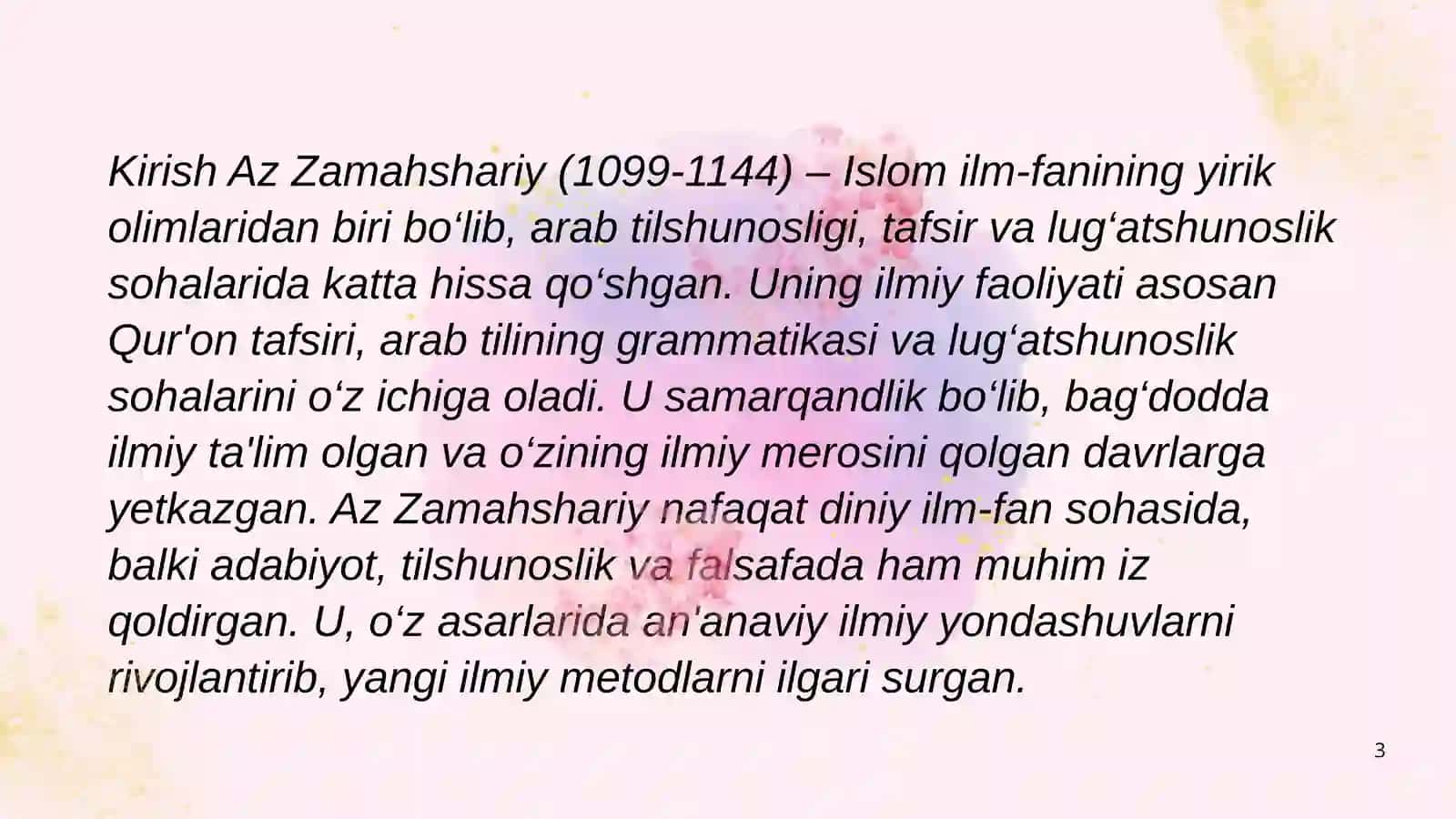 Mahmud az-Zamahshariyning hayoti va ijodi 3