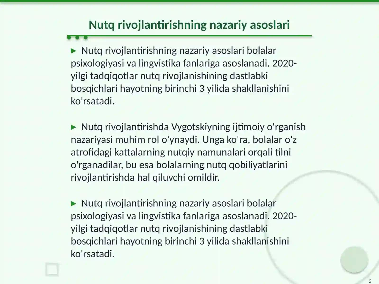 Nutq rivojlantirishning nazariy asoslari 3