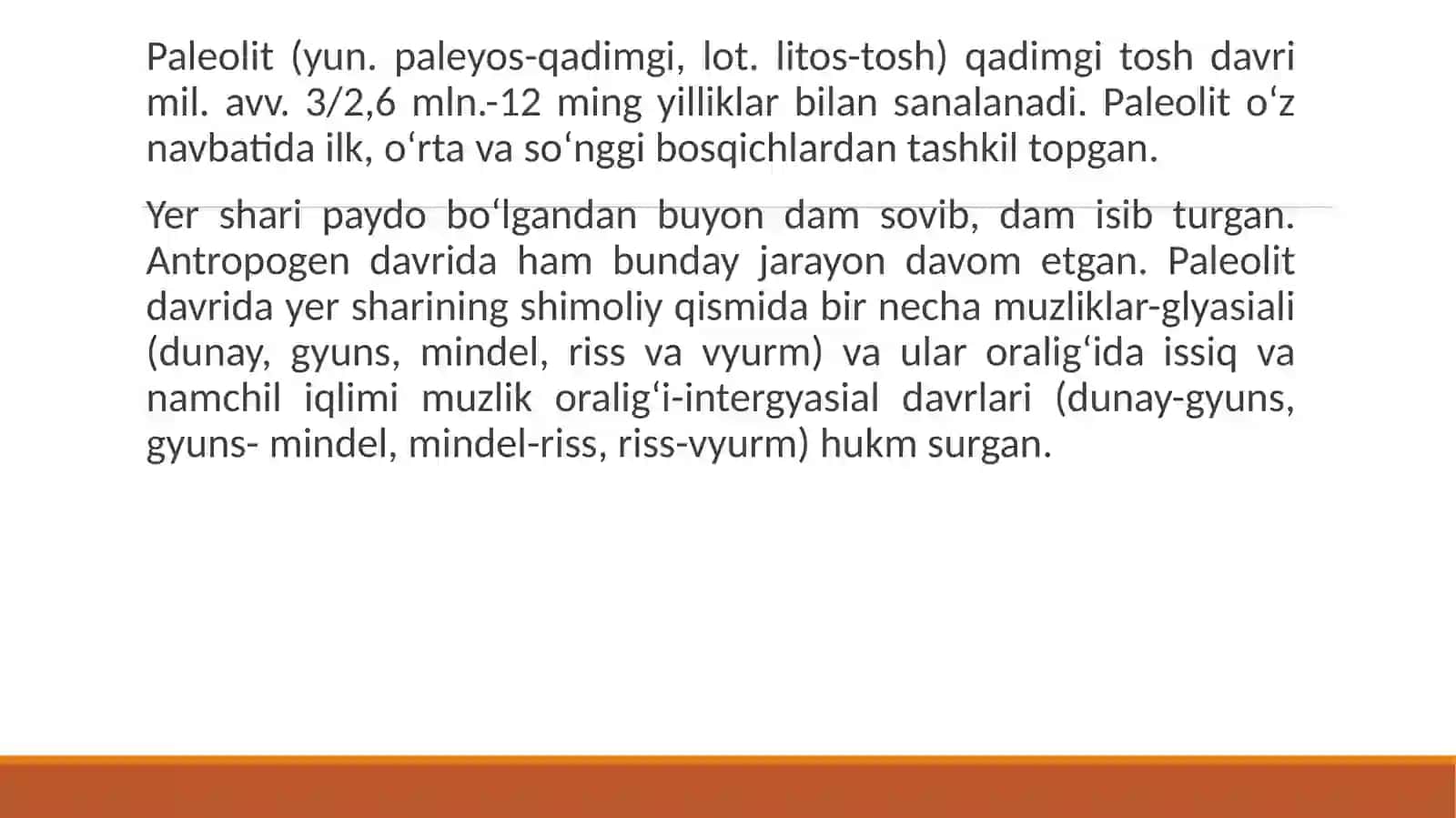 Paleolitdavri va uning o’rganilishi 3