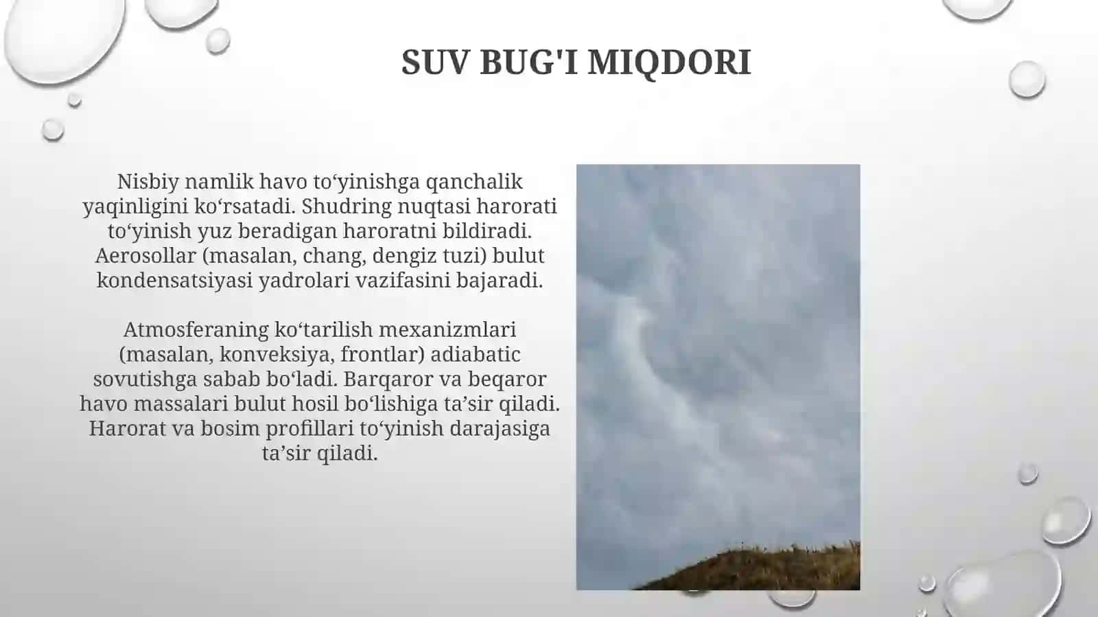 Bulutlarning hosil boʻlishining fizik meteorologik sharoitlari 3