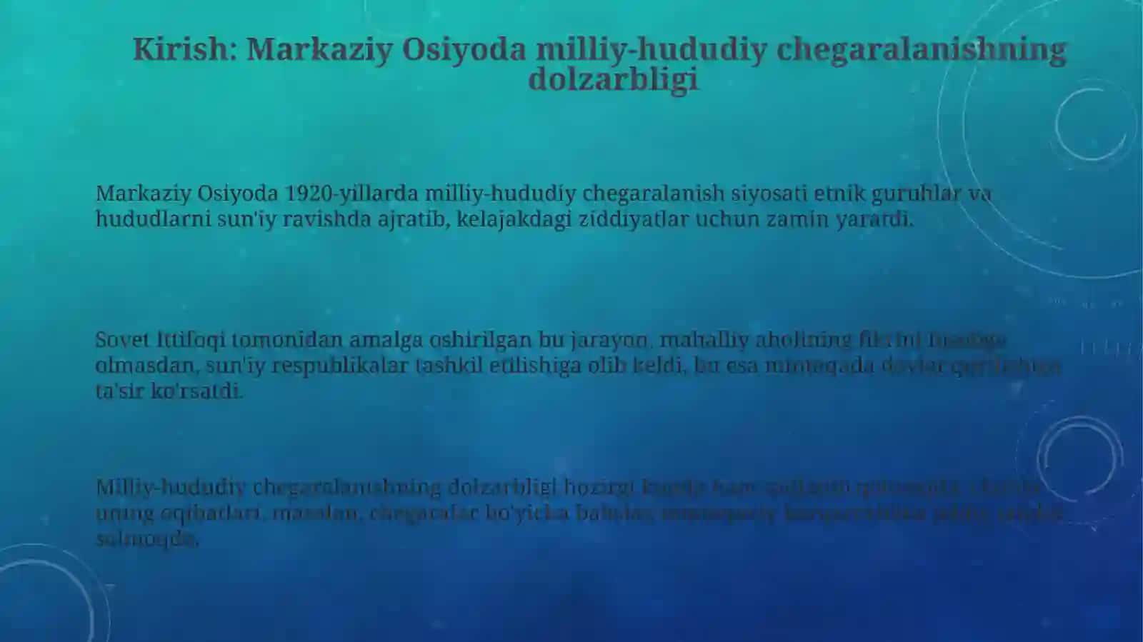 O`rta Osiyoda milliy-hududiy chegaralanish: muammo va yechimlar 3