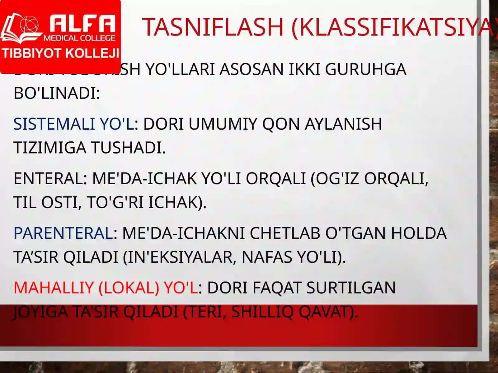 Dori moddalarini yuborish maqsadi va usullari 3