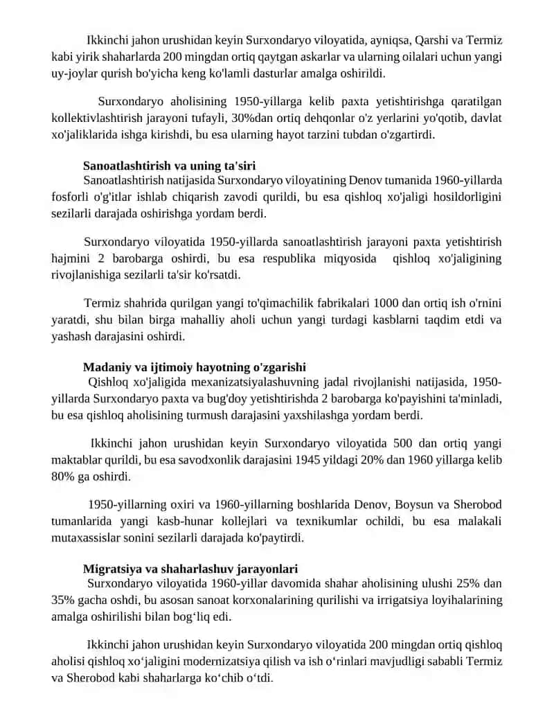 Surxondaryo xalqining 2 jahon urushidan kiyingi hayoti 20 list 3