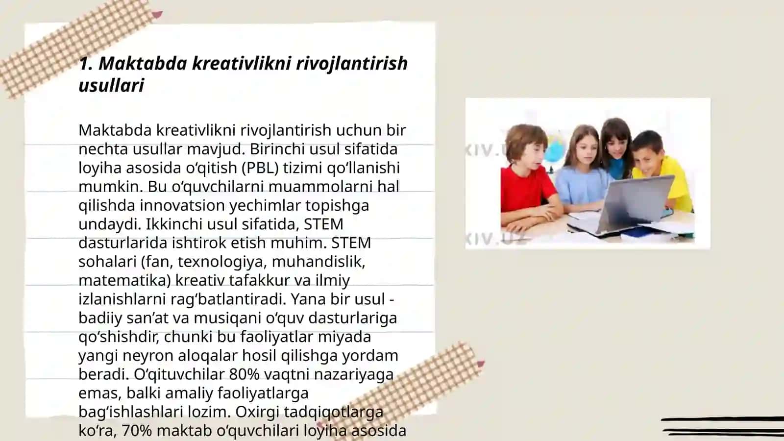Maktabda kreativlikni rivojlantirish usullari 3