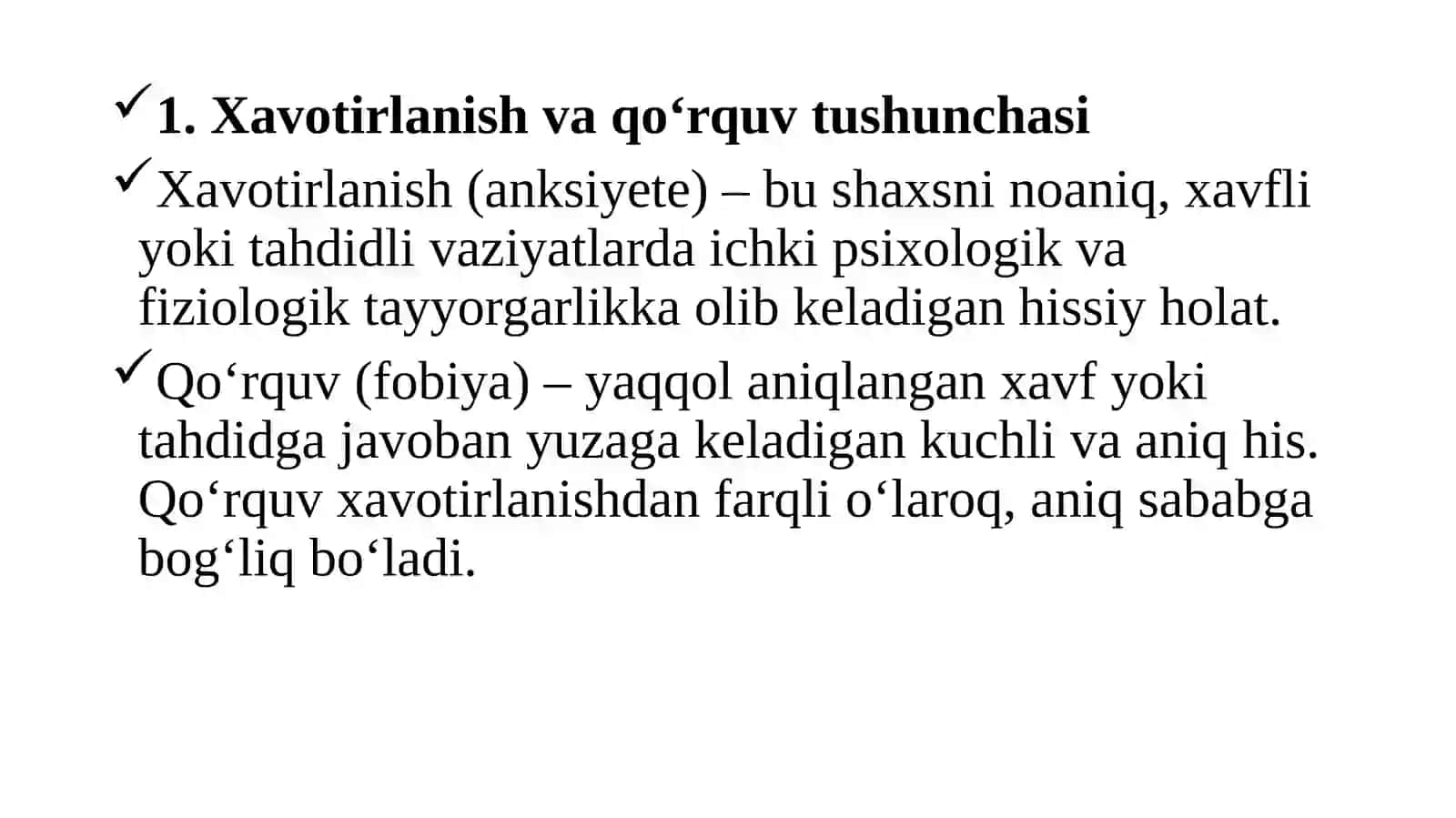 Xavotirlanish va qo’rquv: norma va patologiya muammolari 3