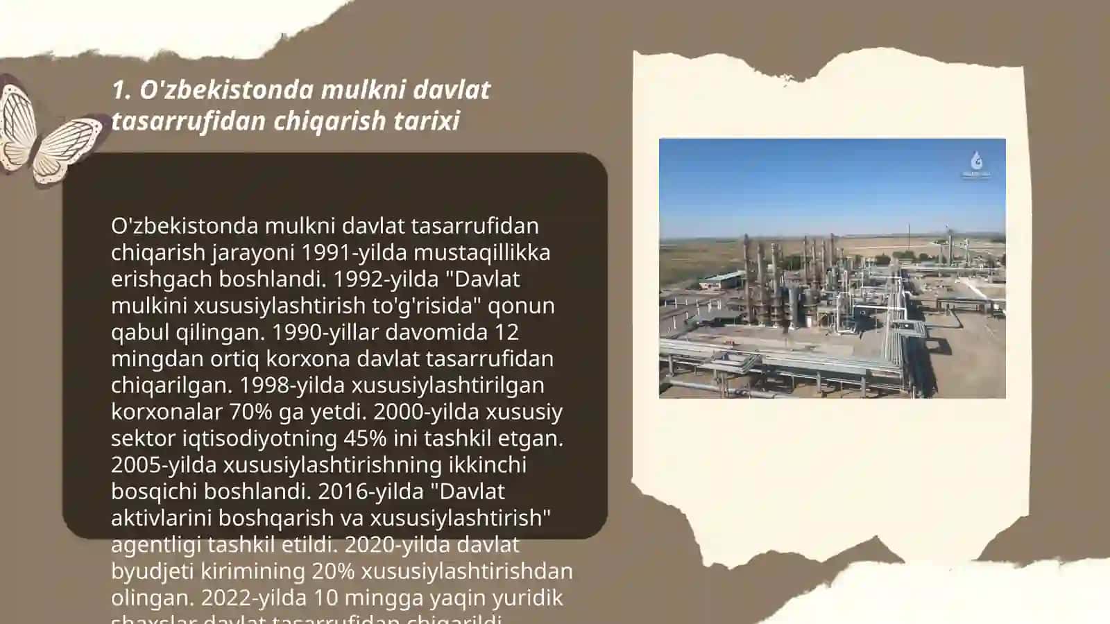 O'zbekistonda mulkni davlat tasarrufdan chiqarish va xususiyatlashtirish 3