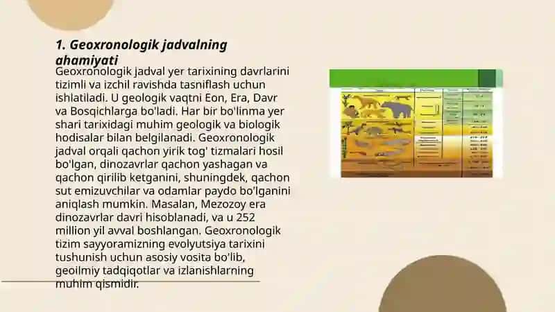 Geoxronologik jadval va uning taxlili 3