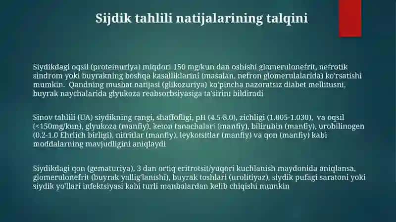 Siydikning sifat tahlili 3