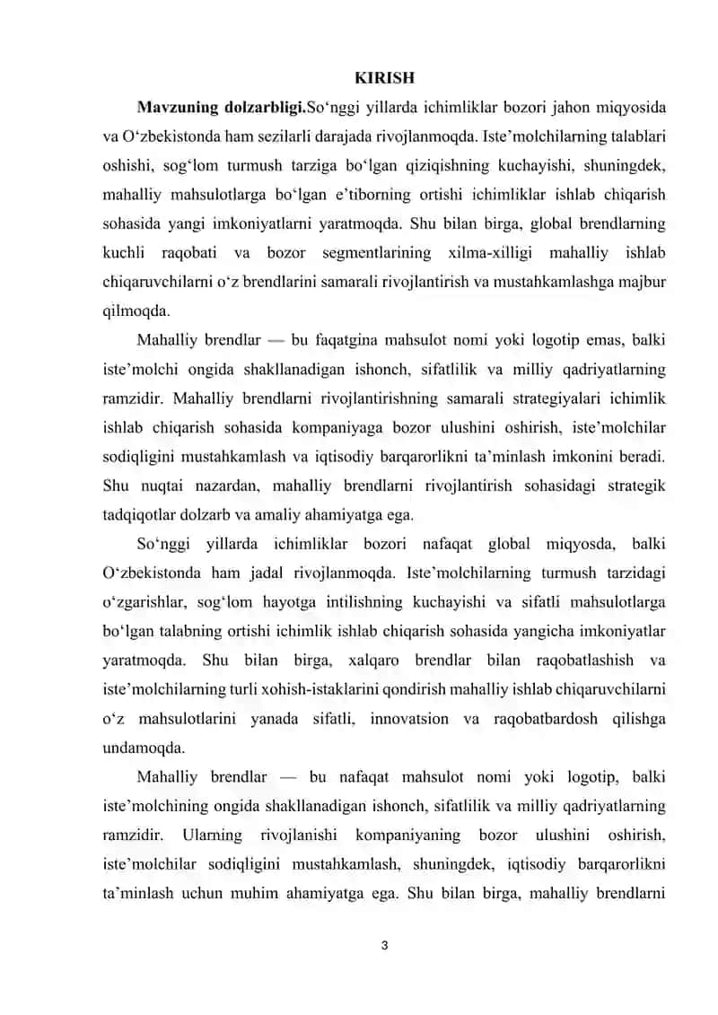 ICHIMLIKLAR ISHLAB CHIQARISHDA MAHALLIY BRENDLARNI RIVOJLANTIRISH STRATEGIYALARI 3