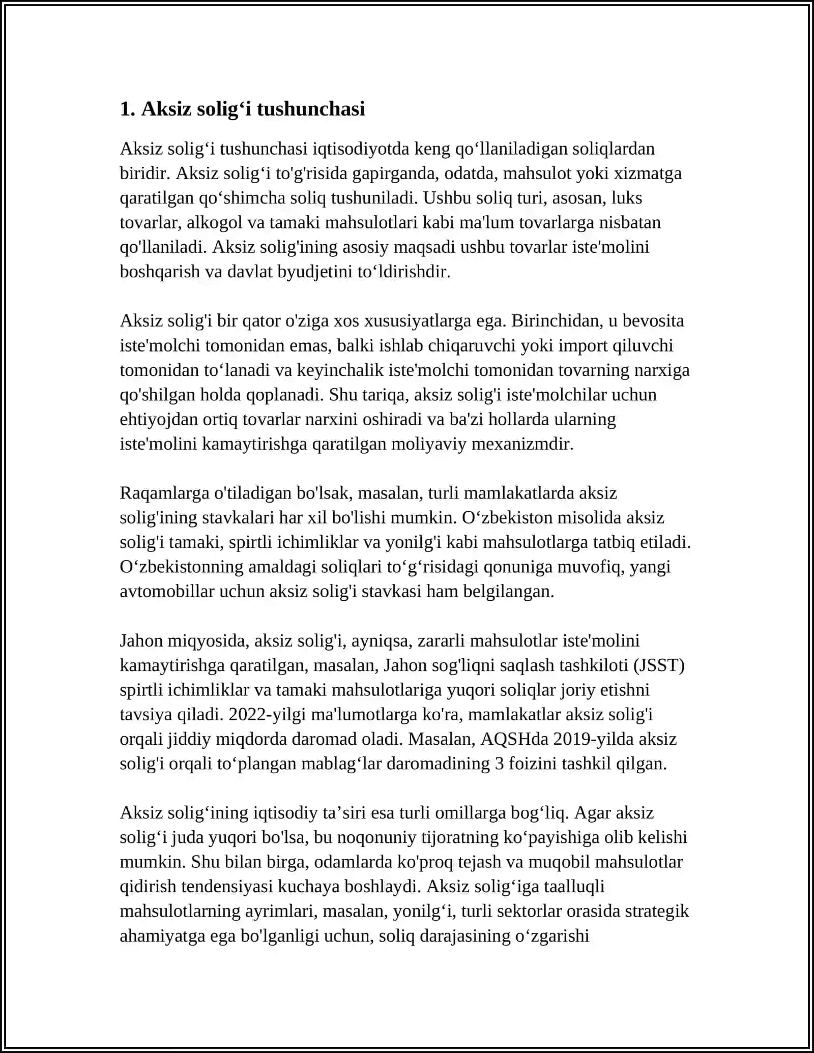AKSIZ SOLIGʻI MOHIYATI VA AHAMIYATI 3