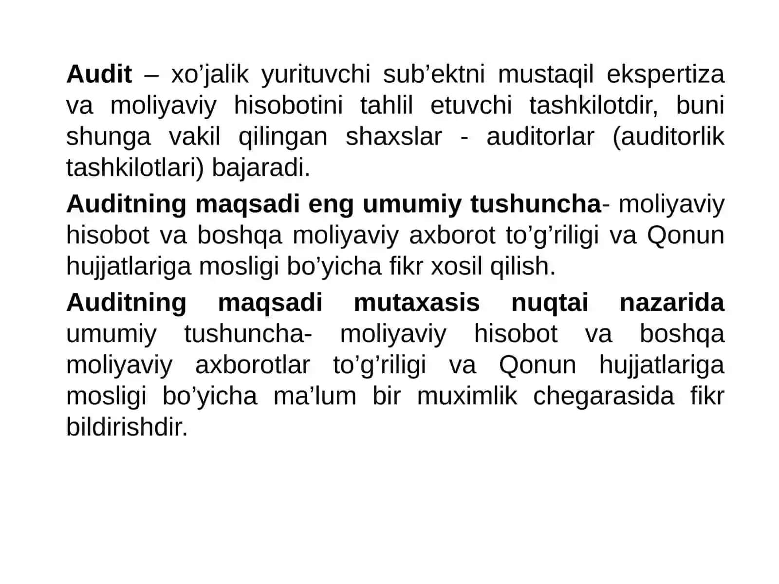 XALQARO AUDIT» FANINING PREDMETI, OB’EKTI VA METODI 3