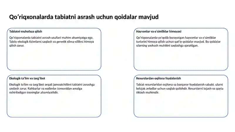 Tabiat qoʻriqxonalari va alohida qoʻriqlanadigan hududlar 3
