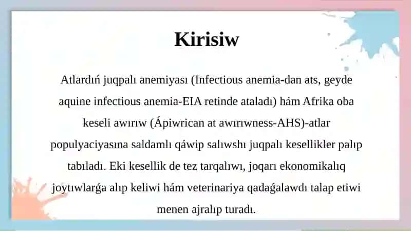 Atlardıń juqpalı anemiyası, Afrika oba keseligı 3