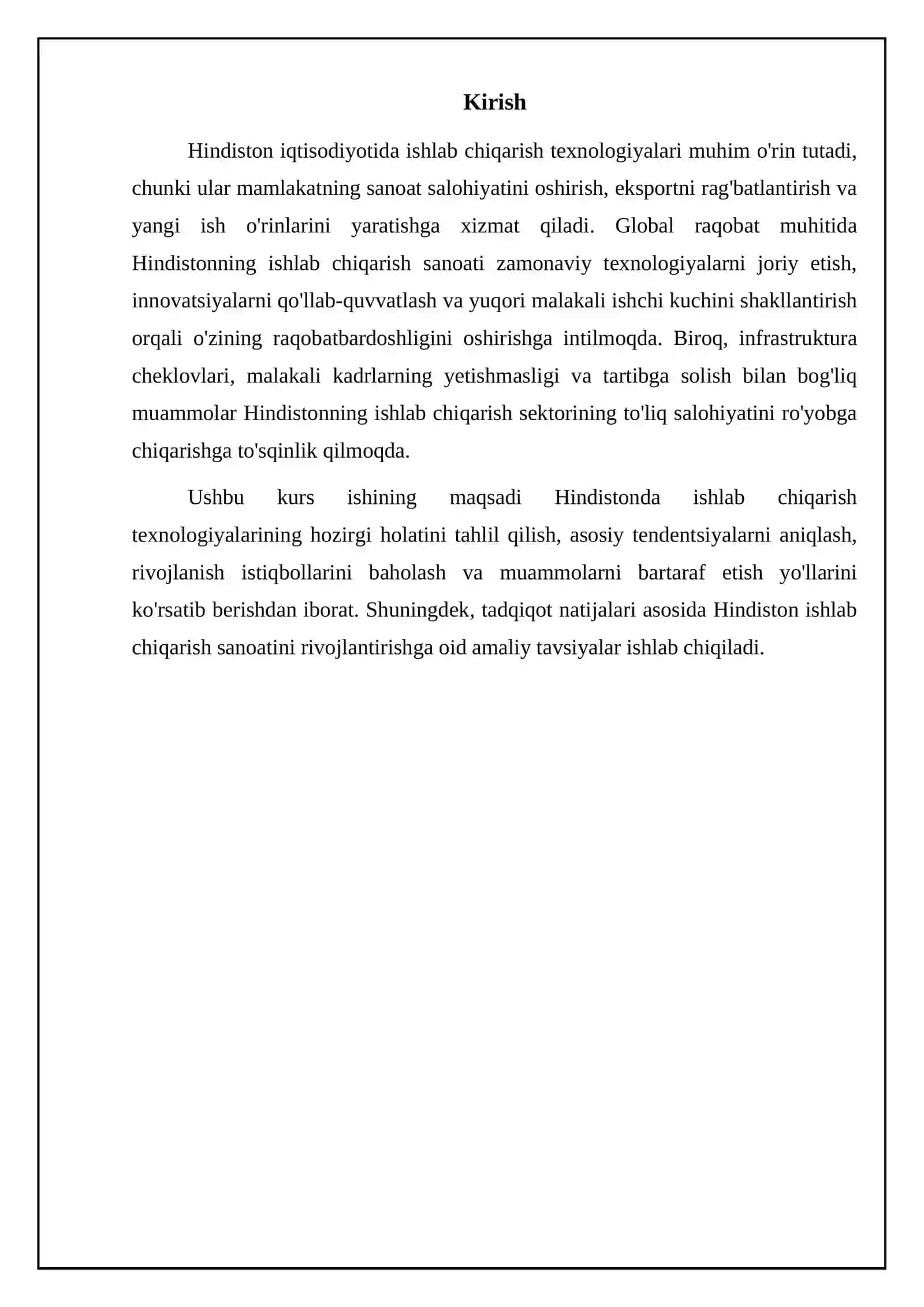 Indiy ishlab chiqarish texnologiyasi 3