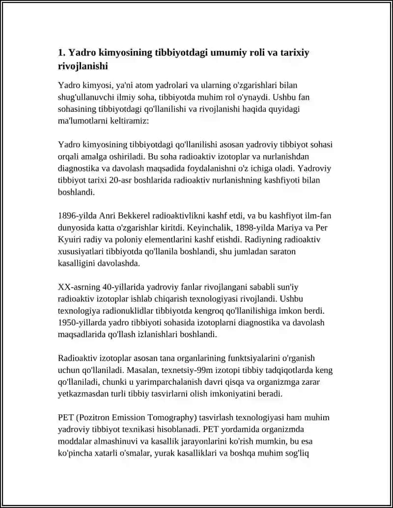 YADRO KIMYOSINING TIBBIYOTDAGI O'MI 3