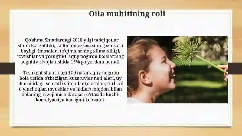 Aqli zaif bola sensor tarbiyasida tashqi muxitning roʻli 3