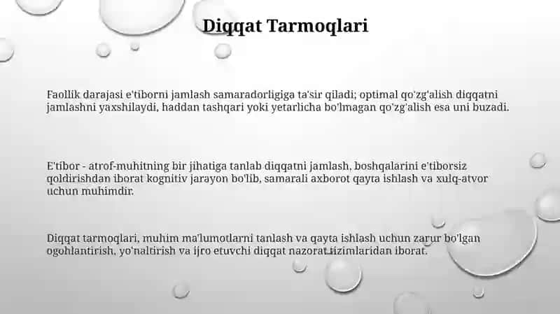 Diqqat va faoliyat 3