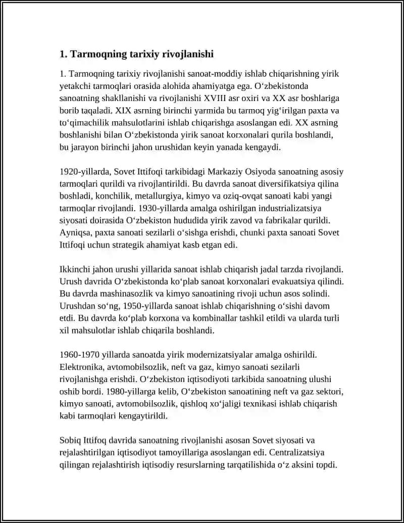 SANOAT-MODDIY ISHLAB CHIQARISHNING ENG YIRIK YETAKCHI TARMOG‘I 3