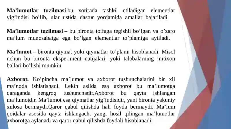 Dasturlash tillarida ma’lumotlarning standart turlari. Funksiyalarni amalga oshirish 3
