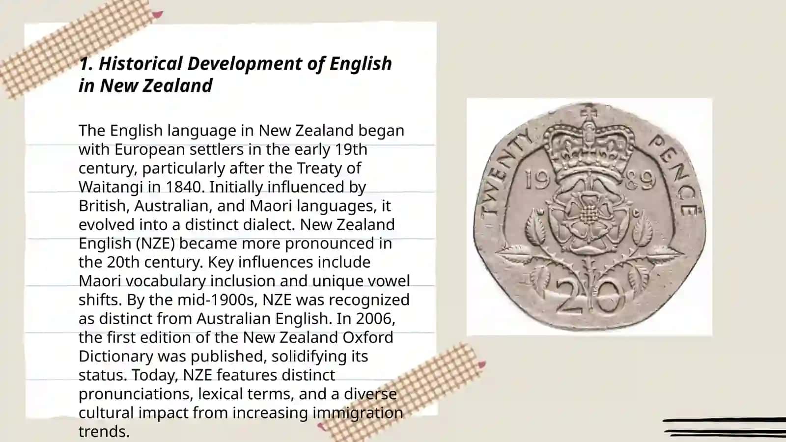 Varieties of English: English as a mother tongue (New Zealand) Canada) 3