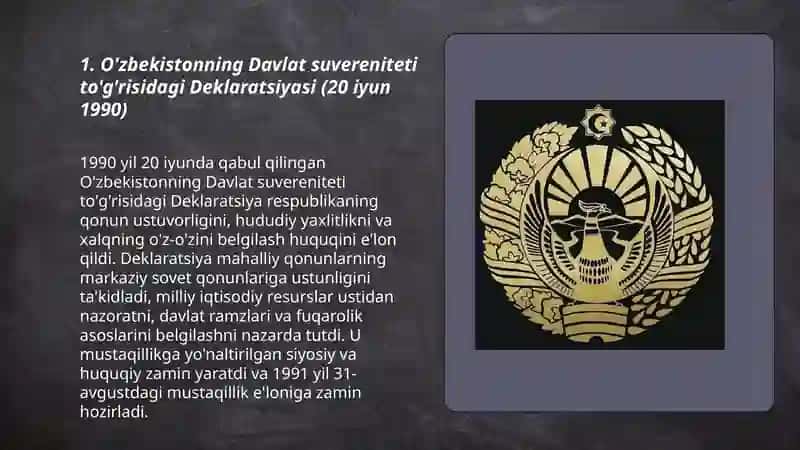 Mustaqil o'zbekiston respublikasining tashkil topishi va uning tarixiy ahamyati 3