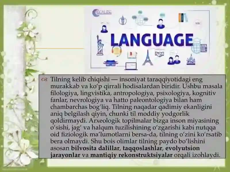 Tilning paydo bo'lishi to'g'risidagi asosiy nazariyalar 3