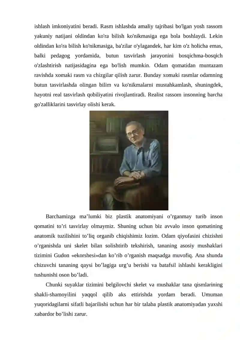 Tirik odam yarim qomati, qo‘llari bilan chiziqli, konstruktiv ko’rinishini ishlash 3