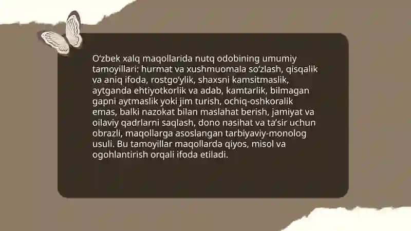Oʻzbek xalq maqollarida nutq odobining aks etishi 3