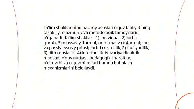 Umumiy pedagogikada taʼlim shakllari va metodlari 3