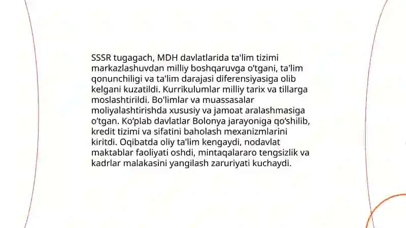 MDH davlatlarining ta'lim tizimi va o'ziga xos xususiyatlari 3