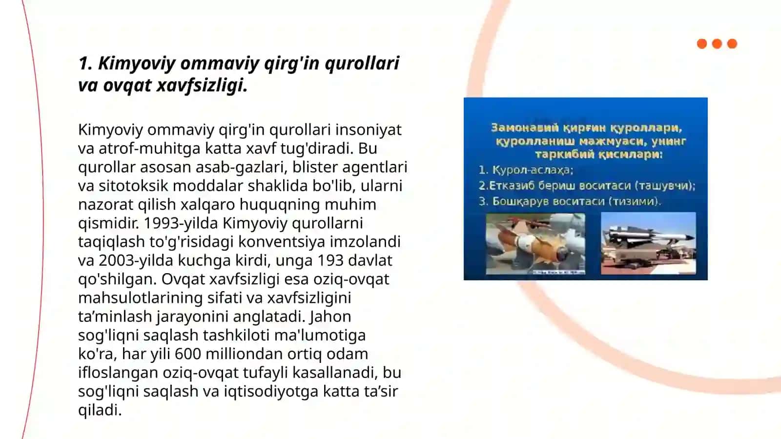 Ommaviy qirg'in qurollari qollangan sharoitda ovqatlanish va suv ta'minoti ustidan sanitariya nazorati 3
