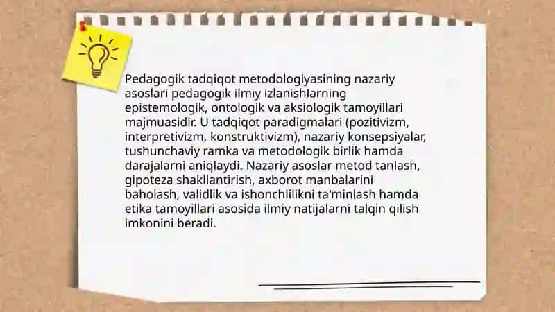 Pedagogik tadqiqotlarning metodologik vositalari 3