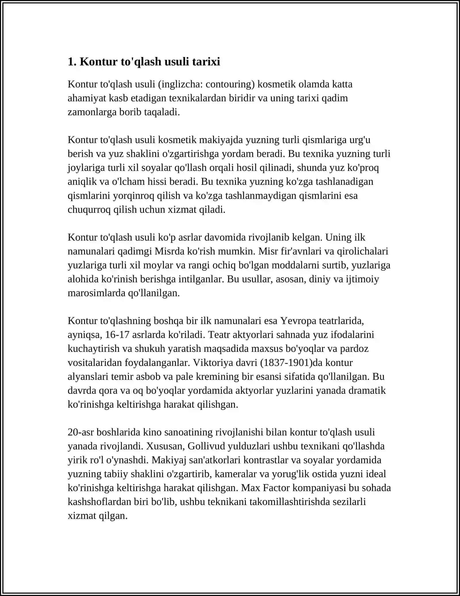 KONTUR TOKLAR USULI 3