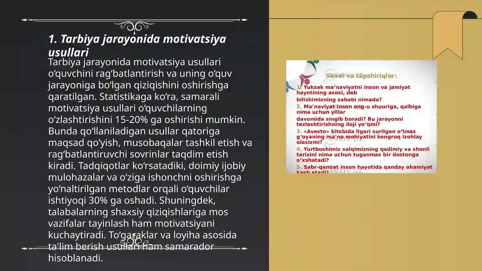 Tarbiyaviy ta’sir etish usullari va vositalari 3
