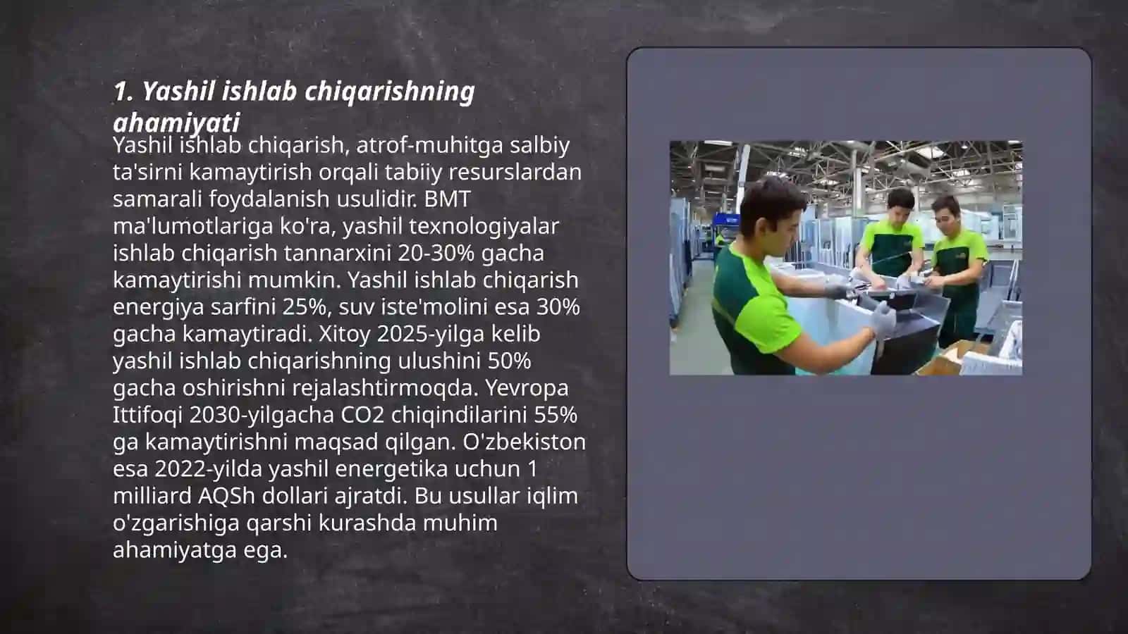 Yashil ishlab ishlab chiqarish yashil kasblar va yashil iqtisodiyotda isteʼmolchi hajmi 3