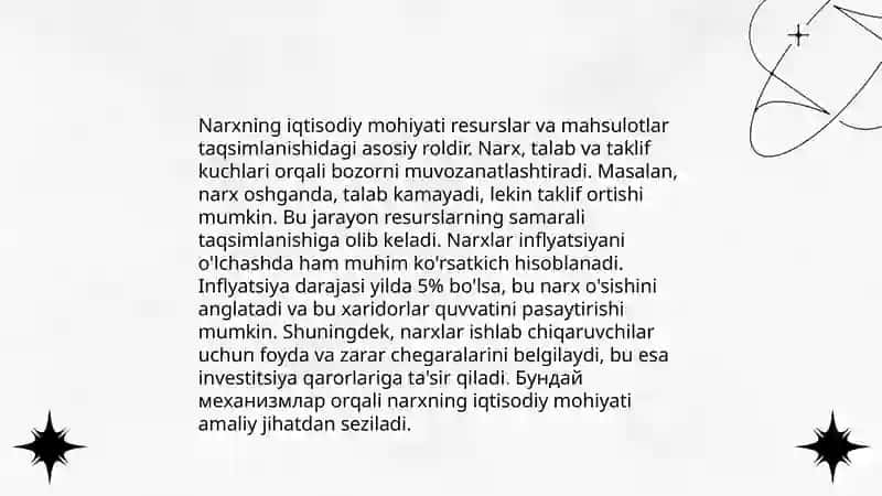 Narxning mohiyati va shakillanish xususiyatlari 3