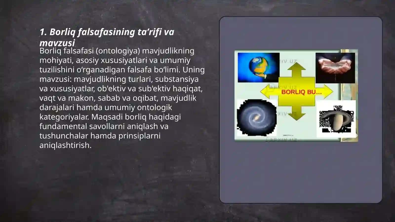 Borliq falsafasi.(Ontologiya) 3