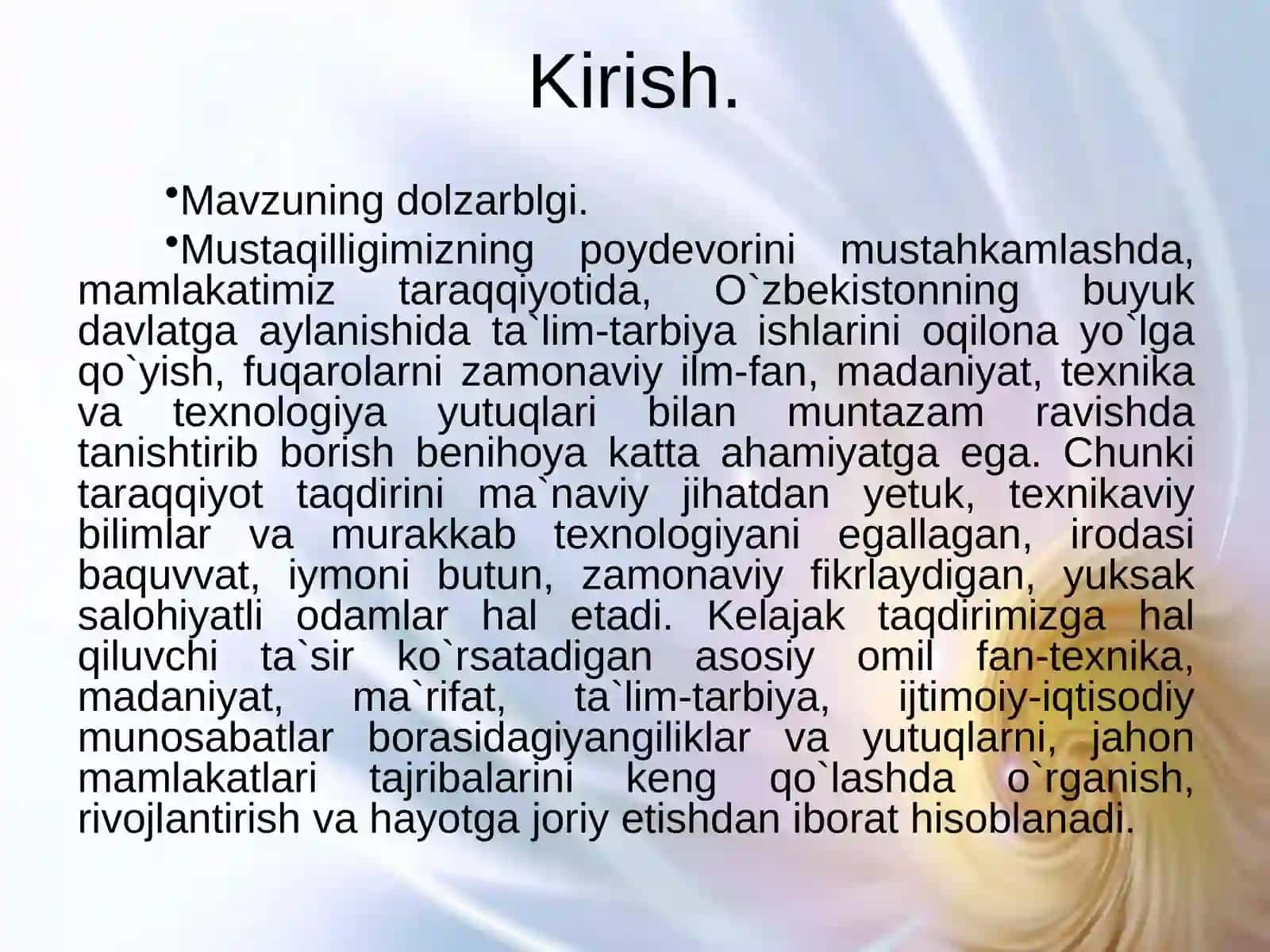 Ta'lim tizimi va turlari. Ta'lim sohasidagi amalga oshirilgan yangi islohotlar 3