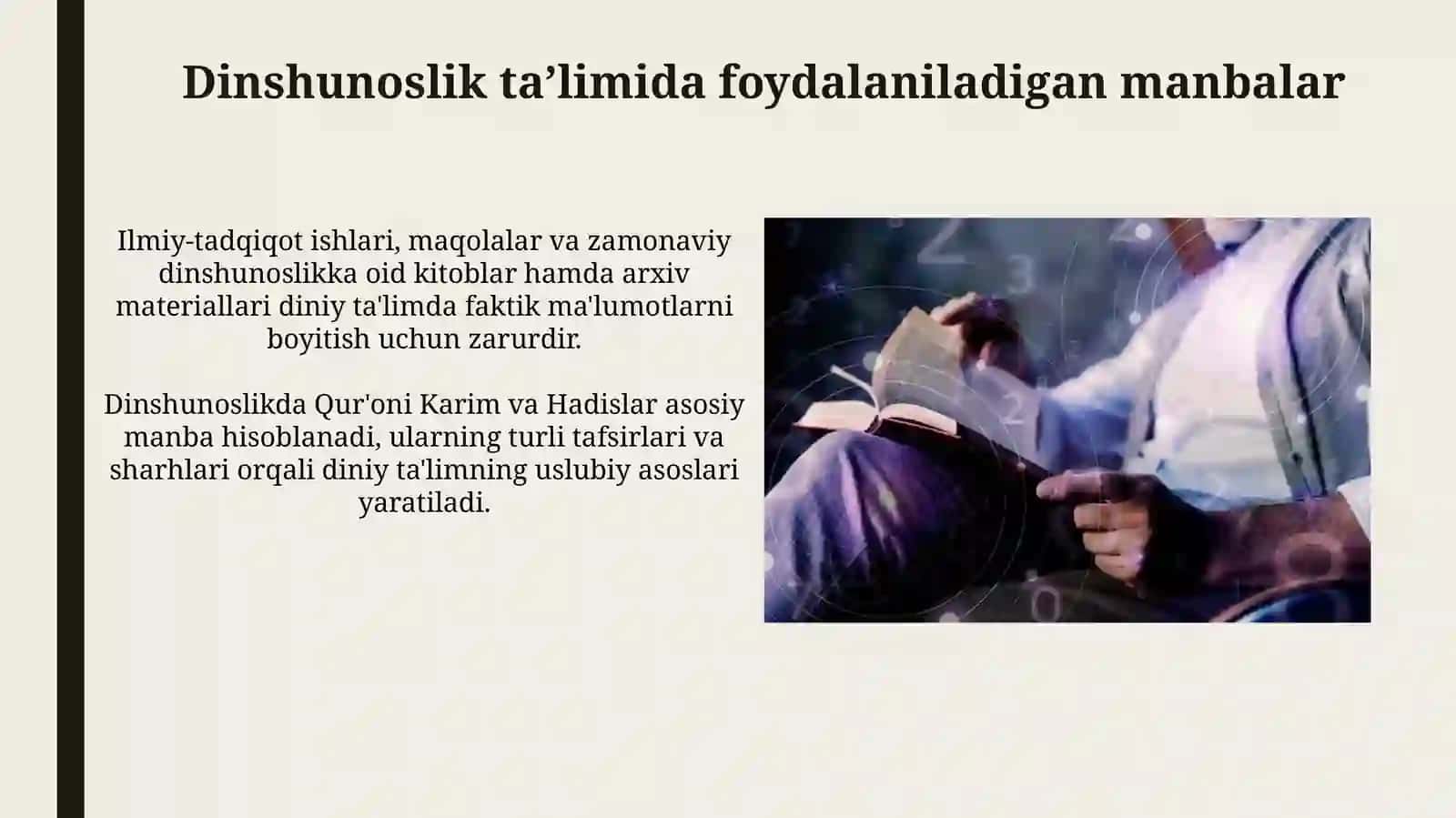 Dinshunoslik fanining mohiyati va o'qitishni tashkil qilish 3