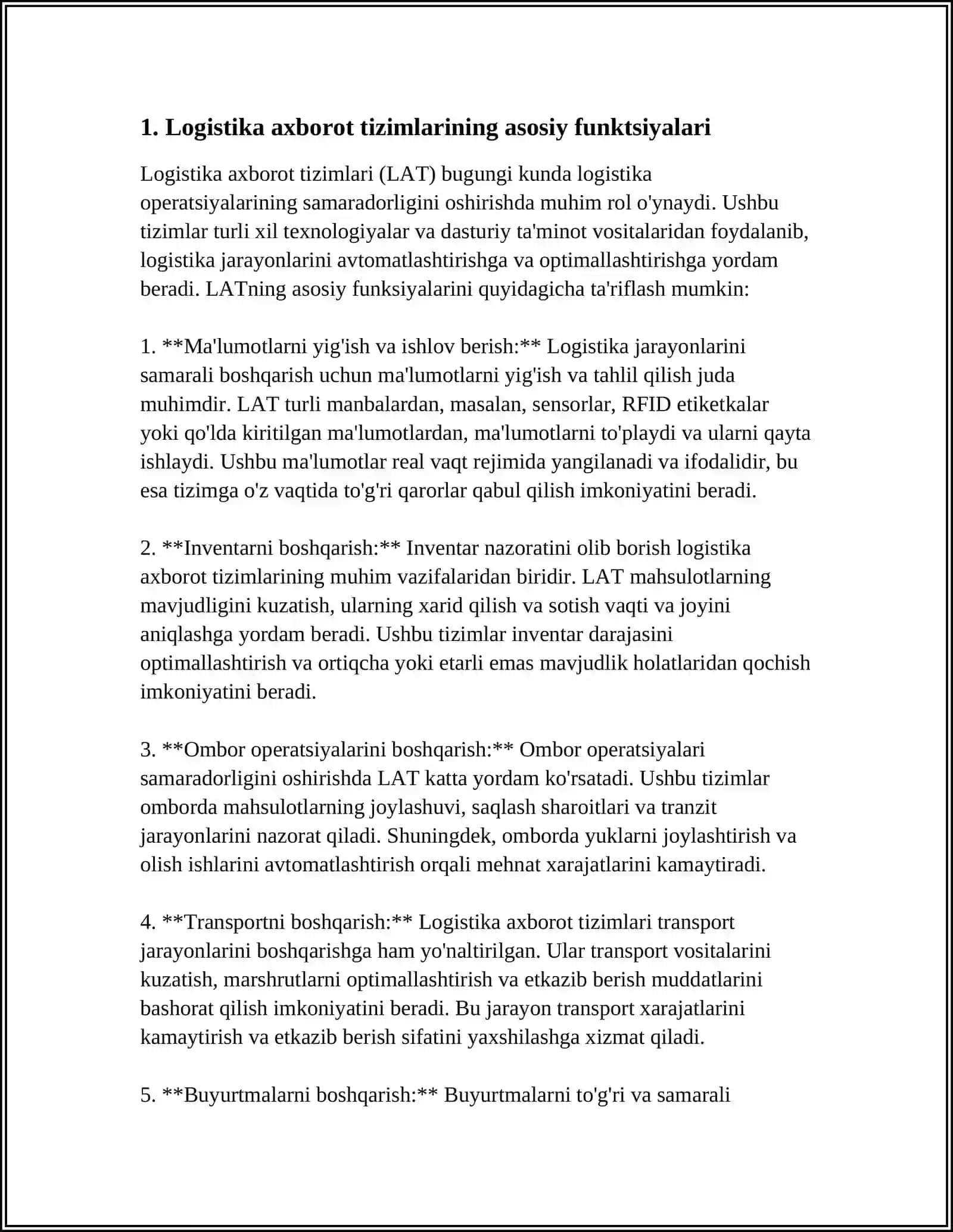 Logistika axborot tizimlari 3