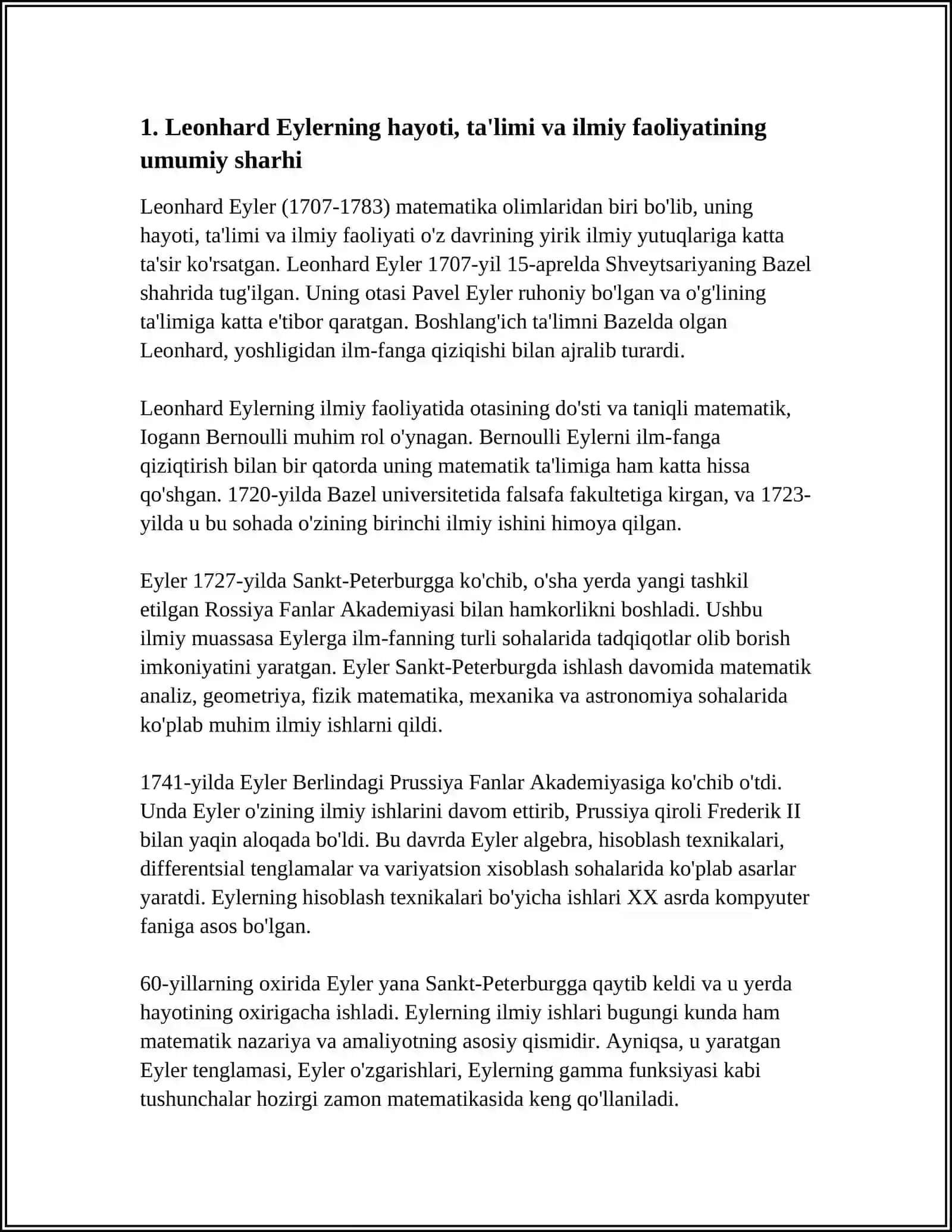 L. EYLER.JON VONN.RENE DEKART HAYOTI VA ILMIY FOALYATLARINI ORGANISH 3