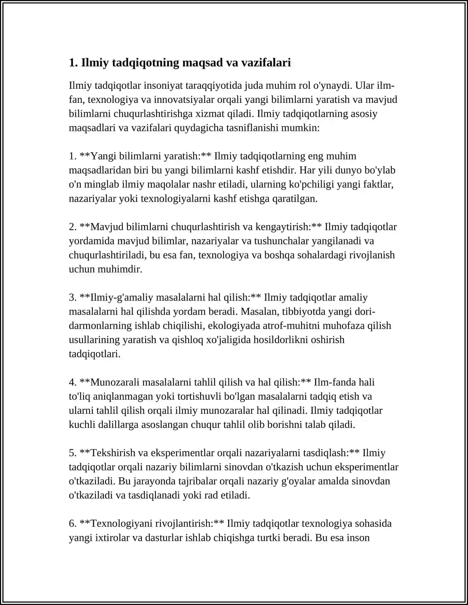 ILMIY TADQIQOT YO‘NALISHI VA ILMIY MUAMMONI TANLASH 3